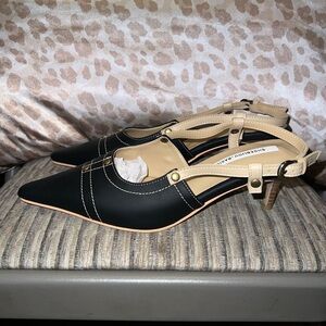 Black and brown Shoebijou basic heels size 8